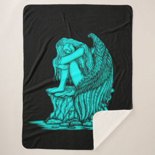 Een slapende engel op de steen sherpa deken