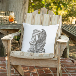 Een slapende engel op de Stone Buitenkussen