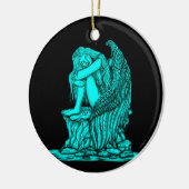 Een slapende engel op de Stone Keramisch Ornament (Links)