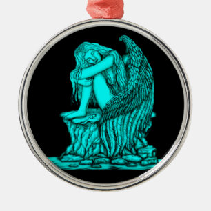 Een slapende engel op de Stone Metalen Ornament