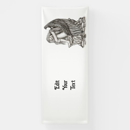 Een slapende engel op de Stone Spandoek (Verticaal)