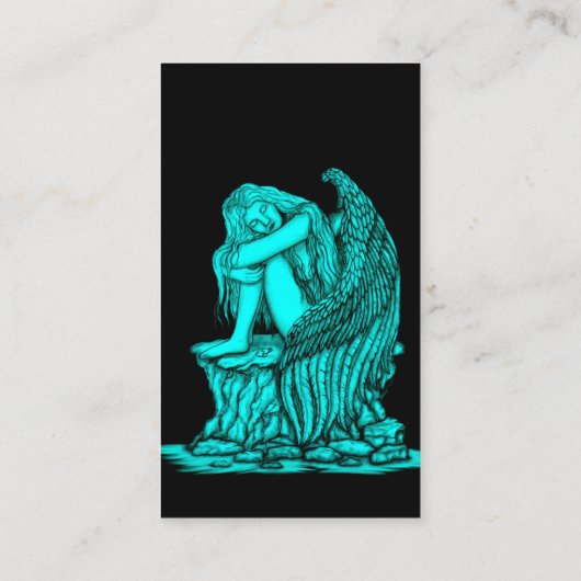 Een slapende engel op de Stone Visitekaartje (Achterkant)