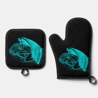 Een slapende engel ovenwant & pannenlap set