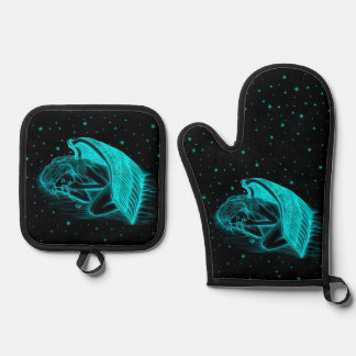 Een slapende engel ovenwant & pannenlap set