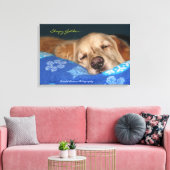 Een slaperige Golden Retriever Canvas Afdruk (Insitu (Woonkamer))