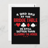 Een slechte dag bij het Bridge Table Funny Card Ga Briefkaart (Voorkant / Achterkant)
