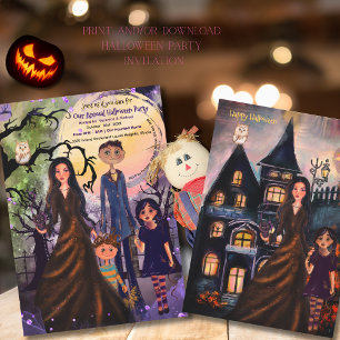 Een slechte goede familietijd - Happy Halloween Kaart