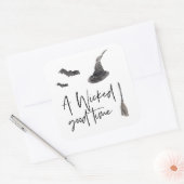 Een slechte tijd | Happy Halloween Vierkante Sticker (Envelop)