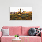 Een slechte van Charles M. Russell Canvas Afdruk (Insitu (Woonkamer))