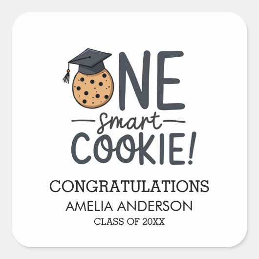 Een Slimme Koek Afstudeerklas van Koekjes Vierkante Sticker (Voorkant)