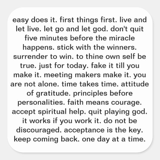 Een slogan sticker (Voorkant)