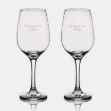 Een slok gebeurt, giet er nog een! wijnglas set