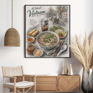 Een smaak van Vietnam | Vietnamese Pho en Straat Poster