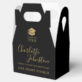 Eén Smart Cookie Black en Gold Graduparty Bedankdoosjes (Geopend)