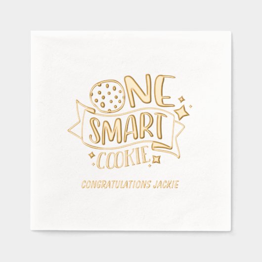 Een Smart Cookie Gold Foil Afstuderen servetten (Voorkant)