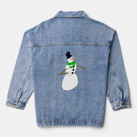 een sneeuwman denim jacket (Achterkant)