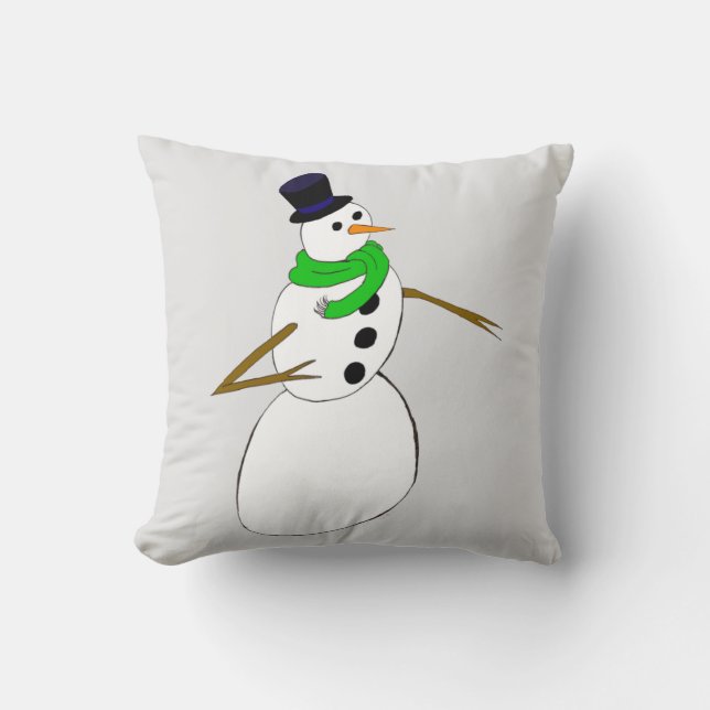 een sneeuwman kussen (Voorkant)
