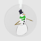 een sneeuwman ornament (achterkant)