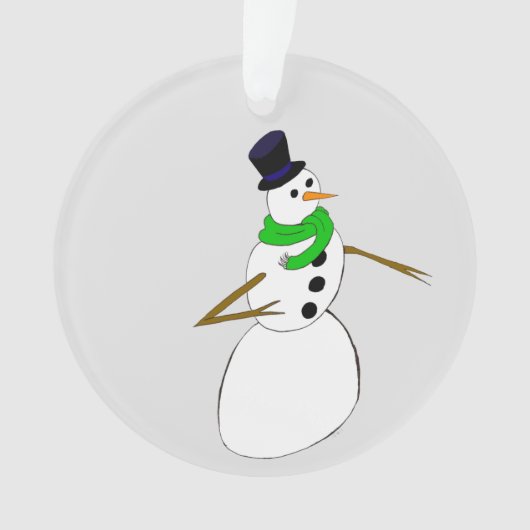 een sneeuwman ornament (voorkant)