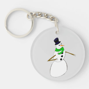 een sneeuwman sleutelhanger