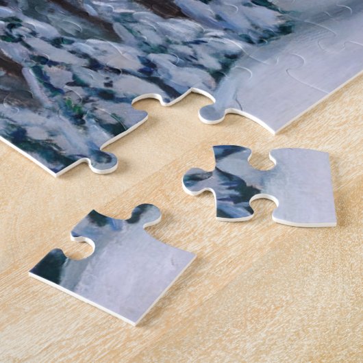 Een sneeuwpad in het bos legpuzzel (Zijkant)