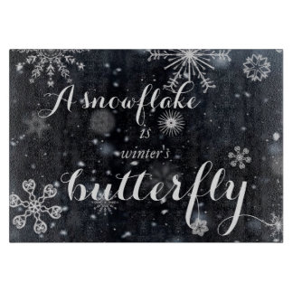Een sneeuwvlok is het gezegde van de vlinder van d snijplank