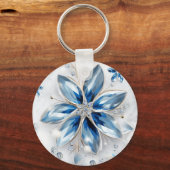 Een sneeuwvlok winter event decor sleutelhanger (Achterkant)