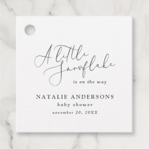 Een sneeuwvlokje winterfeest baby shower bedankjes labels