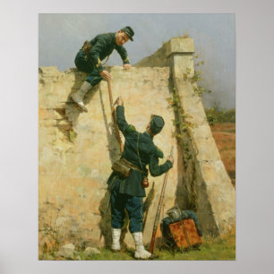 Een snel ontsnappen (olie op het paneel) poster