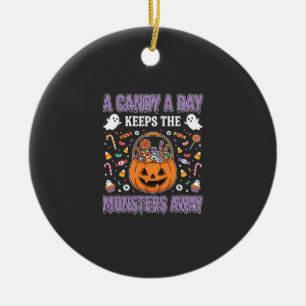 Een Snoepje Per Dag Halloween T-shirt Ontwerp Keramisch Ornament