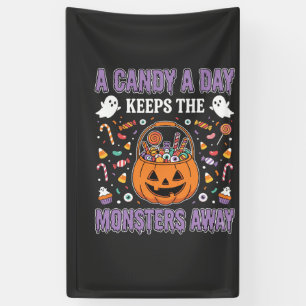 Een Snoepje Per Dag Halloween T-shirt Ontwerp Spandoek