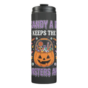Een Snoepje Per Dag Halloween T-shirt Ontwerp Thermosbeker
