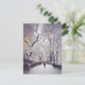 Een Snowy City Sidewalk Briefkaart (Staand voorkant)