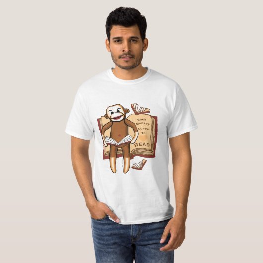 Een socket aap leest t-shirt (Voorkant volledig)