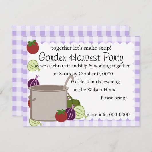 Een soep kaart (Voorkant / Achterkant)