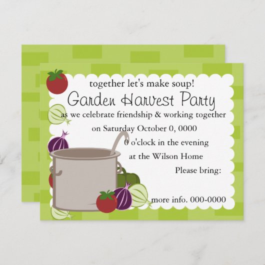 Een soep kaart (Voorkant / Achterkant)