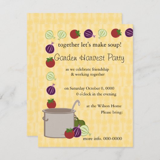 Een soep kaart (Voorkant / Achterkant)