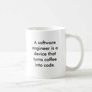 Een software engineer is een apparaat dat afkoelt. koffiemok
