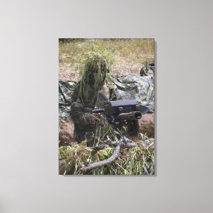 Een soldaat met MK-19 granaatwerper Canvas Afdruk