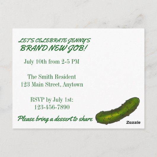 Een soort uitnodiging van een Big Dill Pickle Part (Achterkant)