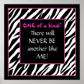 Een soort warm roze zebra poster (Voorkant)