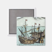 Een Spaans Treasure Ship Magneet (Voorkant / Achterkant)