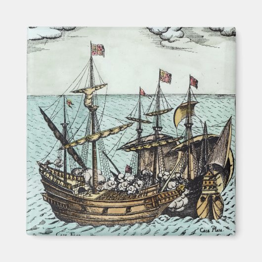 Een Spaans Treasure Ship Magneet (Voorkant)