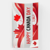 Een spandoek met de tekst "Happy Canada Day, 1 jul (Verticaal)