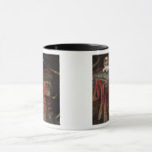 Een spaniel op een geborduurd kussen mok (Midden)