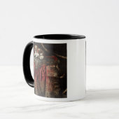 Een spaniel op een geborduurd kussen mok (Voorkant links)