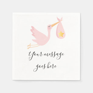 Een speciale bezorging Ooievaar Baby Shower/Sprink Servet