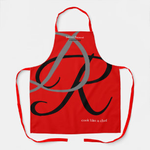 Een speciale chef-kok monogram rood schort