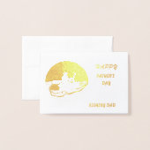 Een speciale groet papa, op vaderdag vissen folie kaarten (Voorkant met envelop)