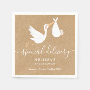 Een speciale levering Ooievaar Baby shower / Sprin Servet